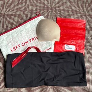 Left On Friday Black Tubular Swim Top